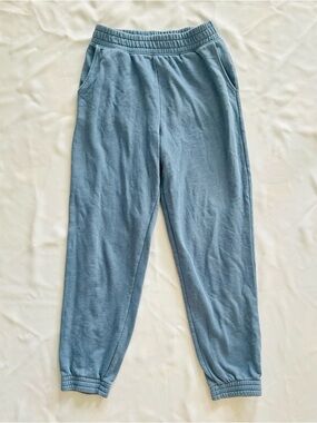 EUC American Eagle Small Sweatpants Cloudy Blue Fleece Lined Pockets Cotton